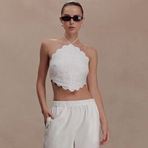 Meshki - Kensley Broderie Halter Top